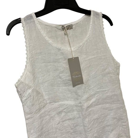 NWT Bellambra Made in Italy Linen with Lace Sleeveless Blouse - Picture 4 of 12